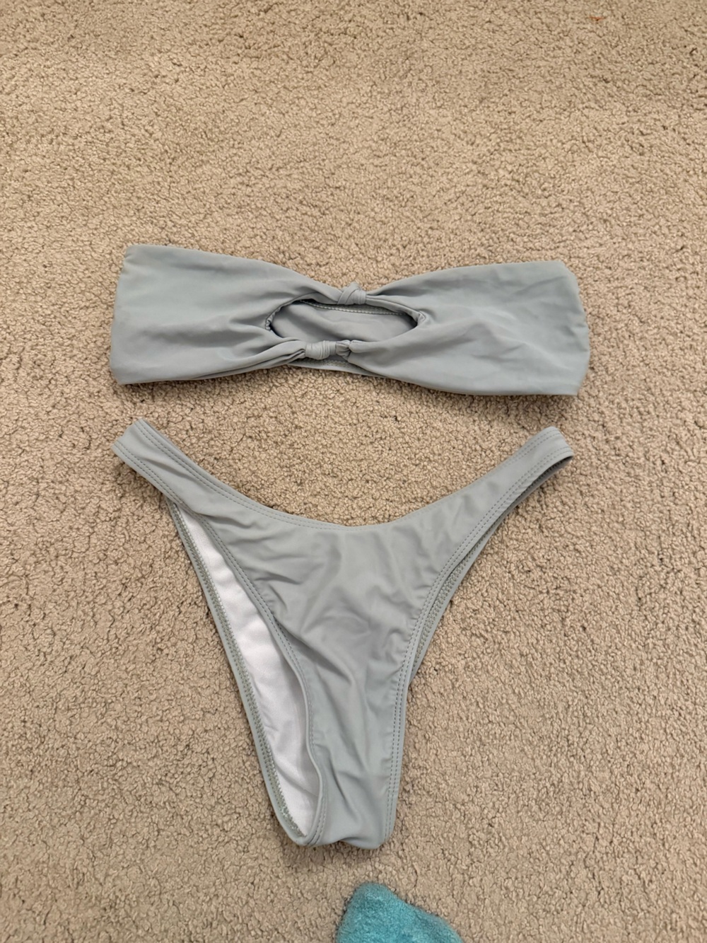 SHEIN Light Gray Bandeau Bikini Set